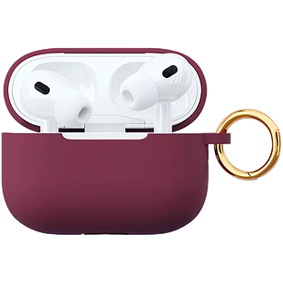 Чехол защитный VLP Soft Touch, с кольцом, для AirPods Pro 2 (2022), марсала
