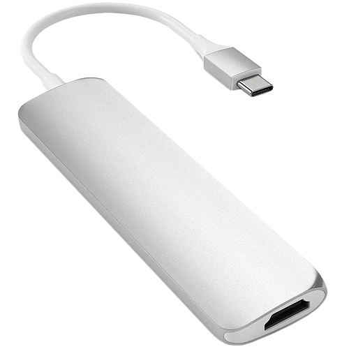 Адаптер Satechi Slim Aluminum Type-C Multi-Port Adapter V2, Silver