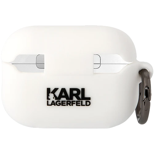 Lagerfeld для Airpods Pro 2 чехол Silicone case with ring NFT 3D Karl White