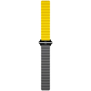 Ремешок uBear Mode для Apple Watch M/L (42, 44, 45, 49 мм), силиконовый, серый/жёлтый