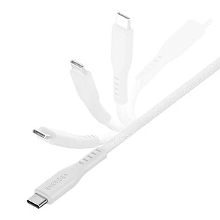 Кабель Energea FLOW USB-C to USB-C PD240W 5A Nanoweave Magnetic tie White 1.5m