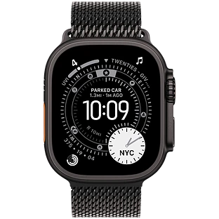 Apple Watch Ultra 3, GPS + Cellular, 49mm, Black Titanium Case with Black Titanium Milanese Loop - S