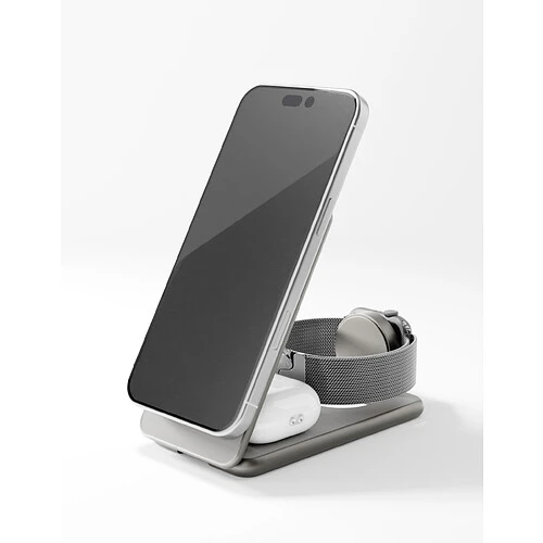 Беспроводное зарядное устройство VLP Alum Power Pro Qi2 для Apple, натуральный титан