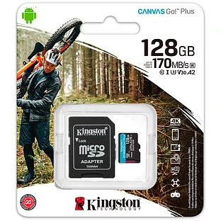 Карта памяти KINGSTON 128GB Canvas Go! Plus microSD