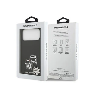 Чехол KARL LAGERFELD для iPhone 17 Pro Liquid Silicone Sketch Karl & Choupette Hard Black (MagSafe)