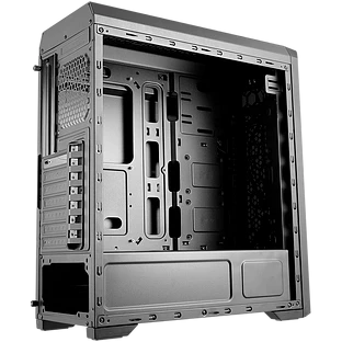 Корпус COUGAR GAMING Midi Tower,  ATX, 7 слотов, USB 2.0, Аудио разъем, USB 3.2 Gen 1, Пластик/Сталь 0.5 мм/Защитное антивандальное закаленное стекло, Power Button, Reset Button, Светодиодный индикатор, PSU optional, Window, Чёрный