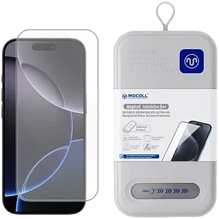Защитное стекло MOCOLL 2.5D iPhone 16 Pro + Установочный комплект