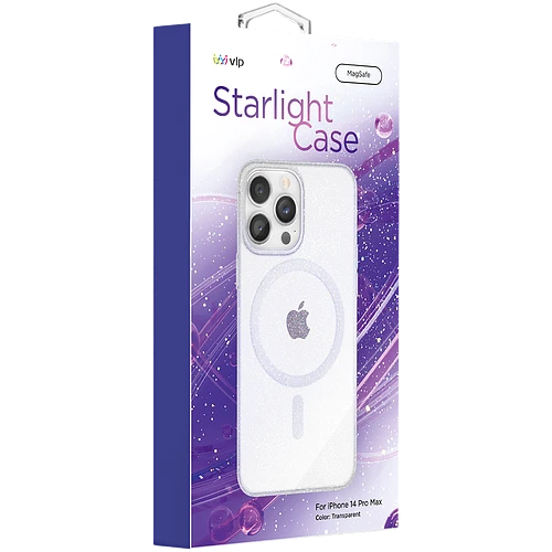 Чехол защитный "vlp" Starlight Case with MagSafe для iPhone 14 ProMax, прозрачный