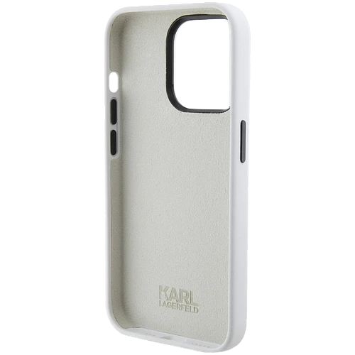 Lagerfeld для iPhone 15 Pro Max чехол Liquid Silicone NFT Karl & Choupette heads Hard White
