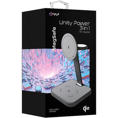 Беспроводное зарядное устройство VLP Unity Power 3 in 1 для Apple, серый космос