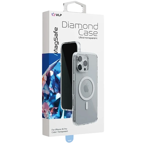 Чехол защитный VLP Diamond Case с MagSafe для iPhone 16 Pro, прозрачный