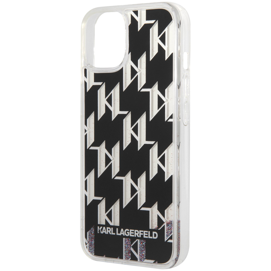 Lagerfeld для iPhone 14 чехол Liquid Glitter Monogram Hard Black