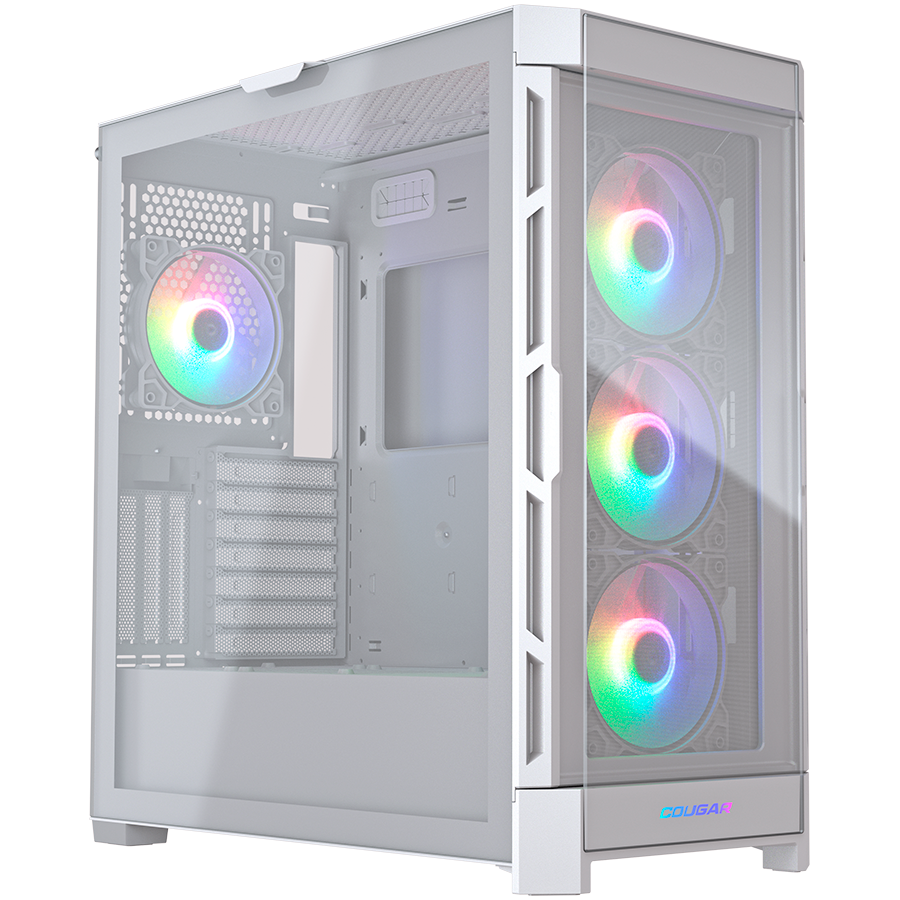 Корпус COUGAR GAMING Midi Tower,  ATX, 10 слотов, Разъем для гарнитуры, USB, USB 3.0, USB 2.0, Защитное антивандальное закаленное стекло, Power Button, Кнопка управления RGB, Светодиодный индикатор, PSU optional, Window, Поддержка системы жидкостного охла
