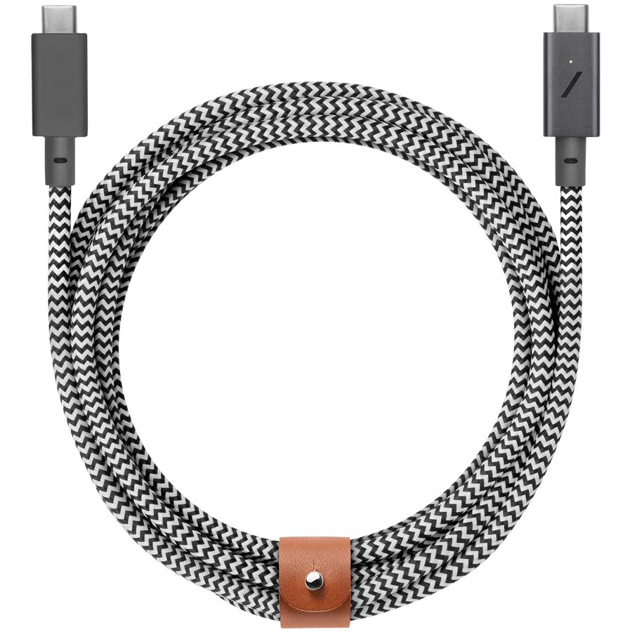 BELT CABLE TYPE-C, кабель зарядный USB-C/USB-C, 240W, длина 2,4 м.,цвет зебра