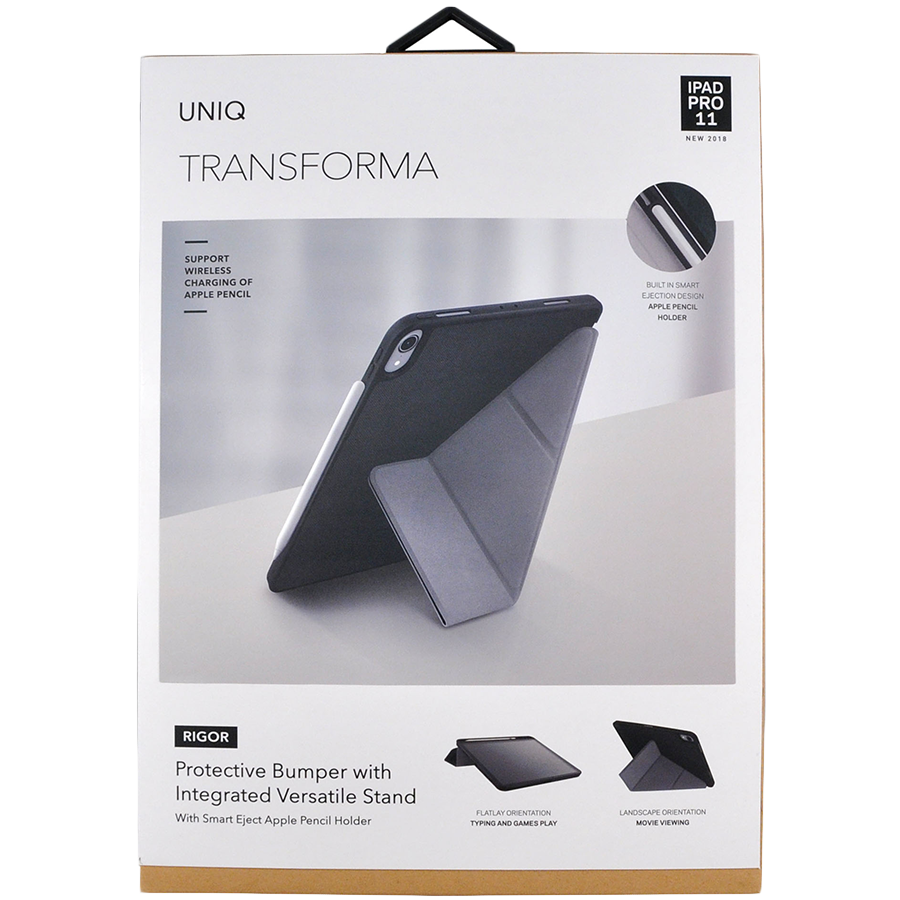 Чехол UNIQ Transforma Rigor Plus  Чёрный для iPad Pro 11 дюймов (1-го поколения)