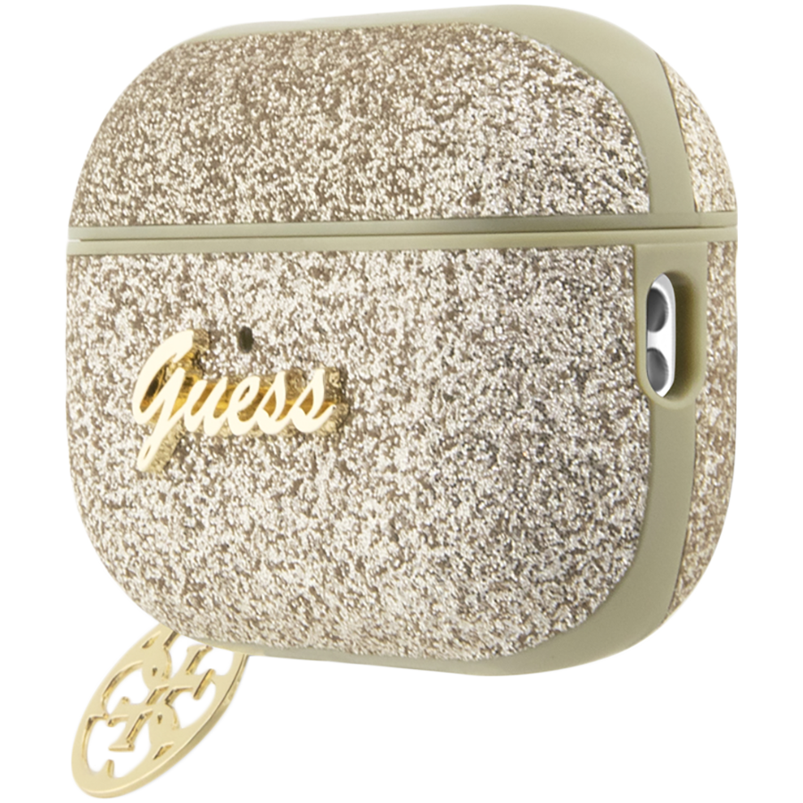 Чехол GUESS Glitter flakes  Золотой для AirPods Pro (Gen2)
