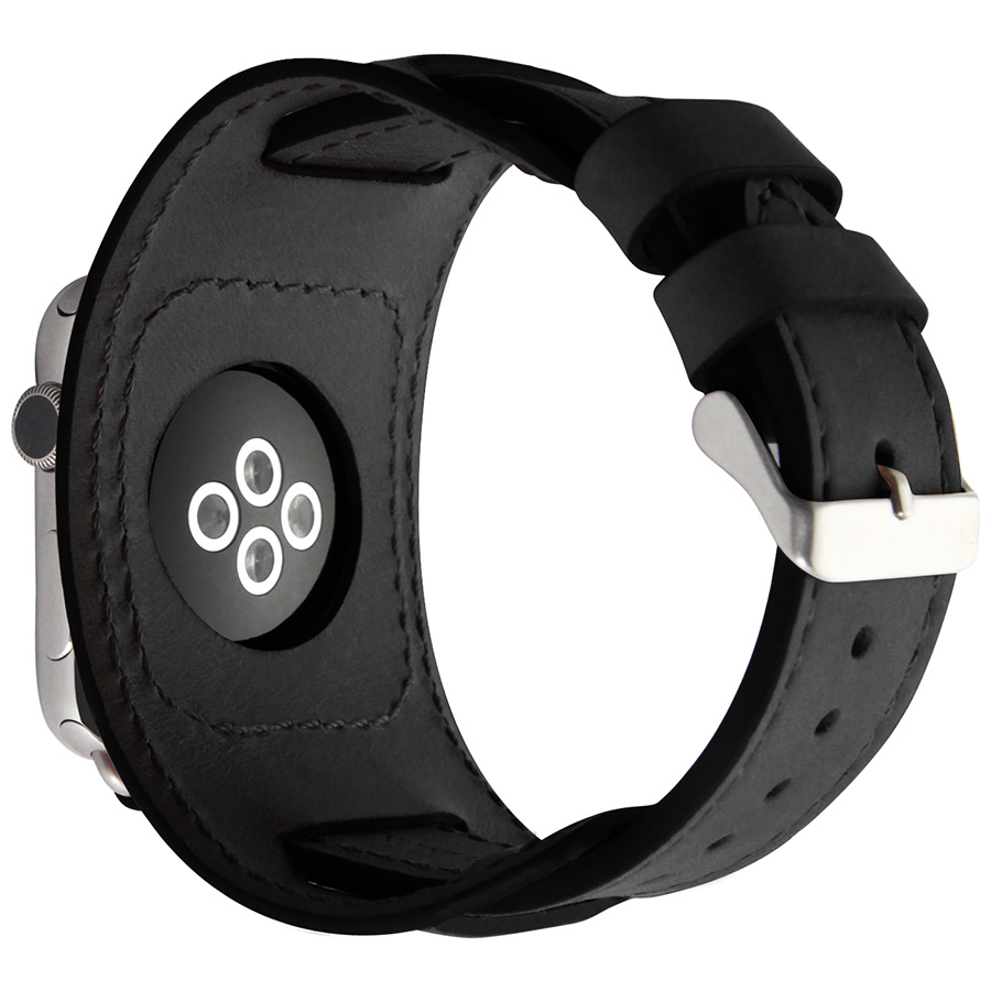 Ремешок COZISTYLE Wide Leather BandШирокий кожаный ремешок Чёрный42/44/45 mm