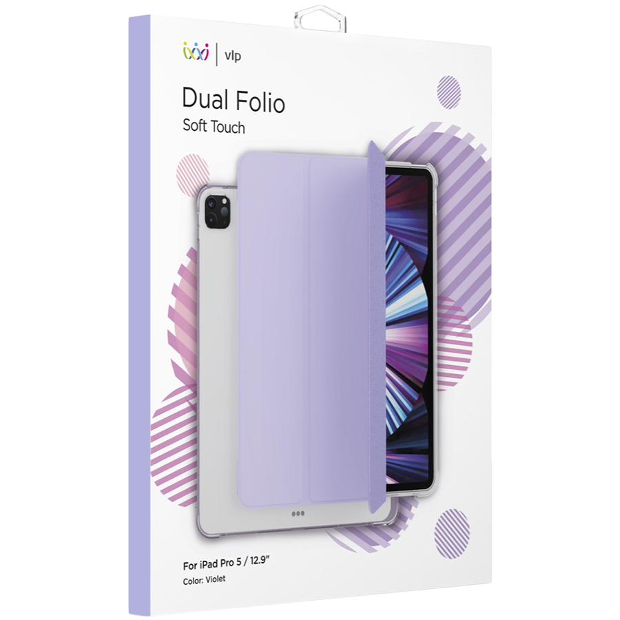 Чехол-книга VLP Dual Folio  Фиолетовый для iPad Pro 12,9 дюйма (5-го поколения)