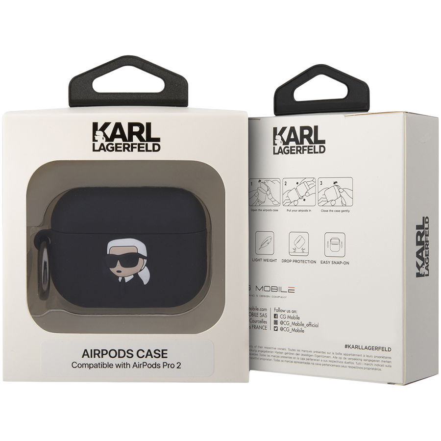 Чехол LAGERFELD NFT 3D  Чёрный для AirPods Pro (Gen2)