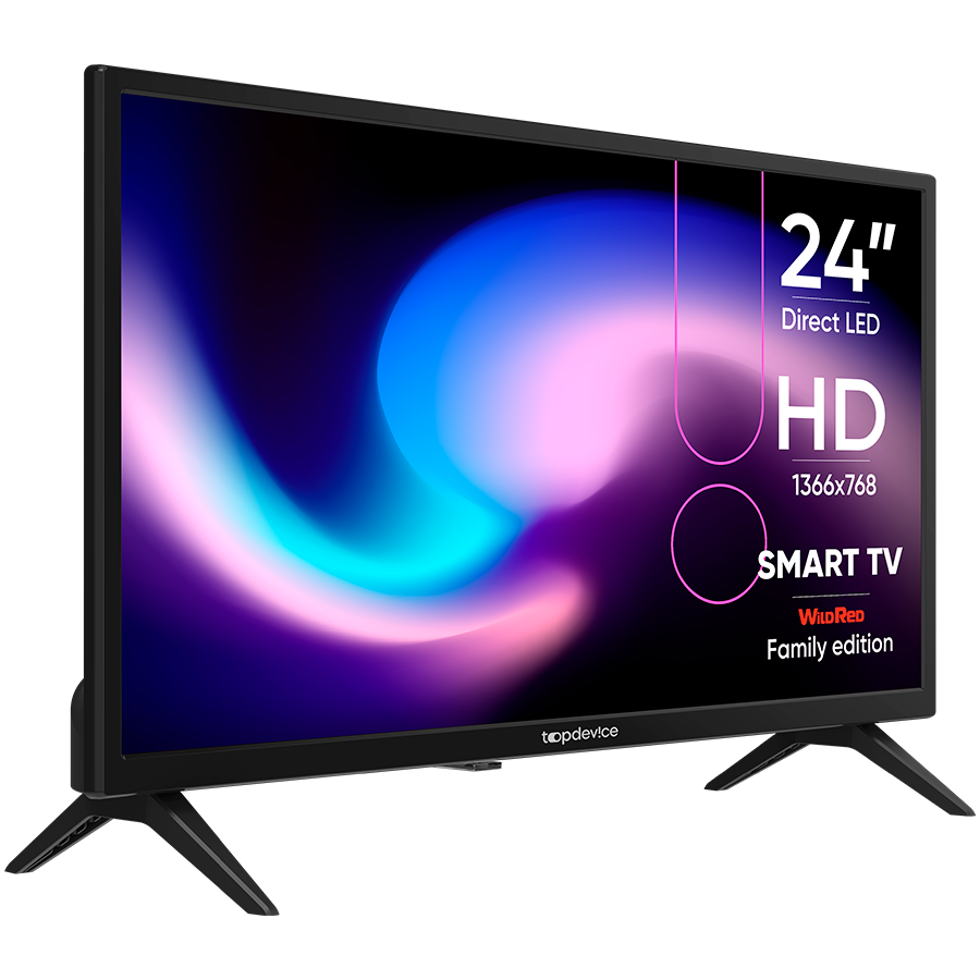 ТВ TOPDEVICE, ЖК, 24", Чёрный