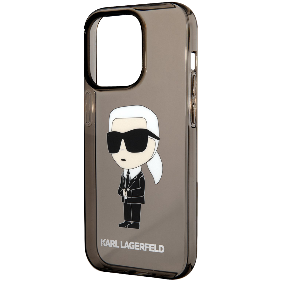 Lagerfeld для iPhone 15 Pro Max чехол PC/TPU NFT Karl Ikonik Hard Translucent Black