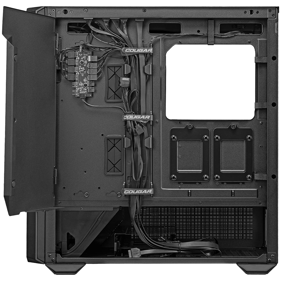 Корпус COUGAR GAMING MX600 Full Tower,  Extended ATX, 11 слотов, USB 3.2, USB 3.0, Аудио разъем, Power Button, Кнопка управления RGB, Светодиодный индикатор, PSU optional, Window, Поддержка системы жидкостного охлаждения, Вентиляторы с RGB подсветкой, Чёр
