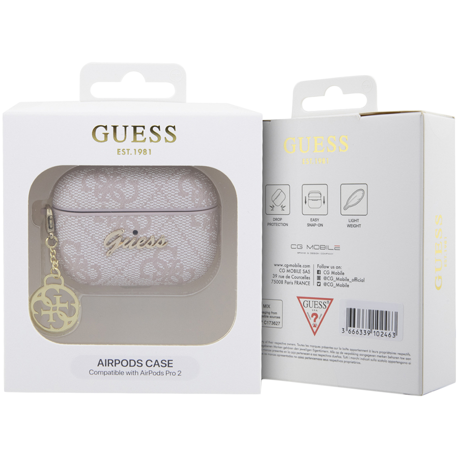 Чехол GUESS PU leather 4G  Розовый для AirPods Pro (Gen2)