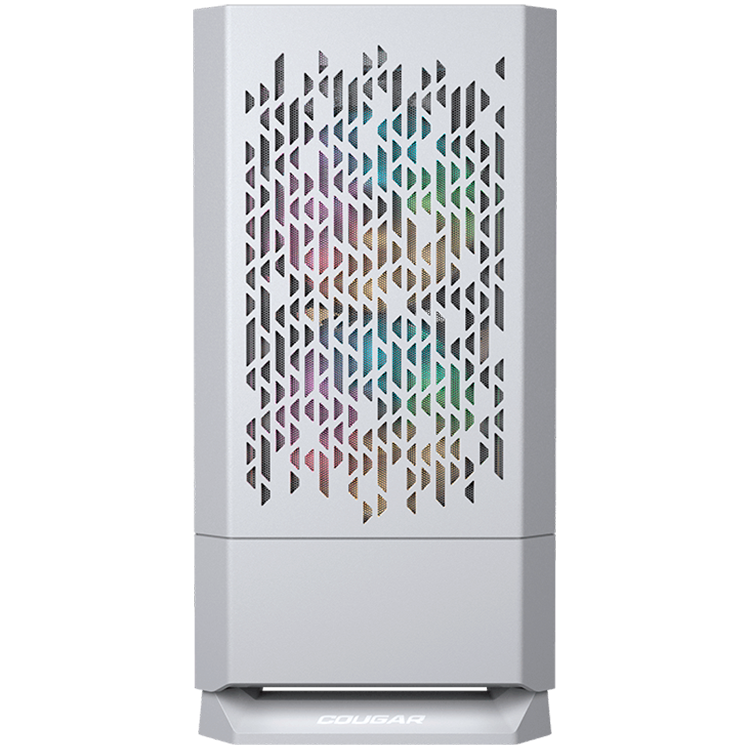 Корпус COUGAR GAMING Mini Tower,  Mini-ITX, 4 слотов, USB 3.0, USB 2.0, Аудио разъем, Микрофонный вход, Металлический/Защитное антивандальное закаленное стекло, Power Button, Кнопка управления RGB, Светодиодный индикатор, PSU optional, Window, Поддержка с