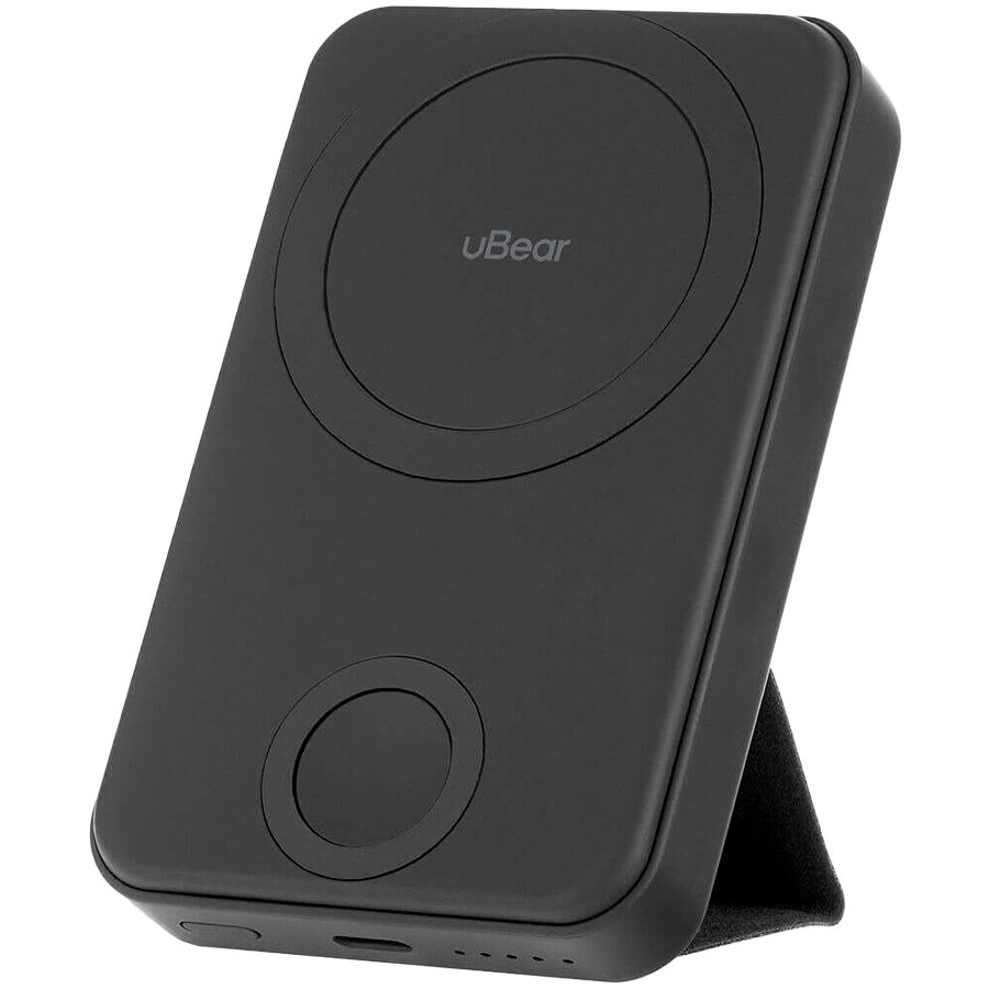 Беспроводной пауэрбэнк с поддержкой MagSafe, uBear Range 6 500 mAh, черный