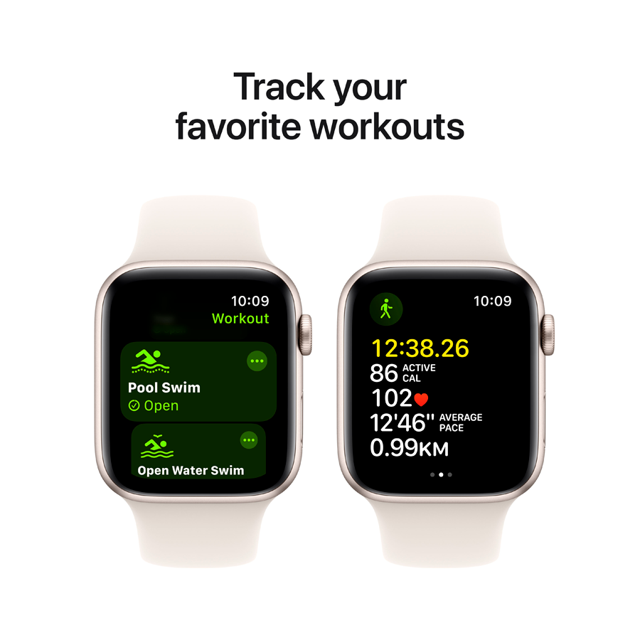 Apple Watch SE GPS Gen.2 (2024)  Спортивный ремешок Starlight, M/L, 44мм, Starlight