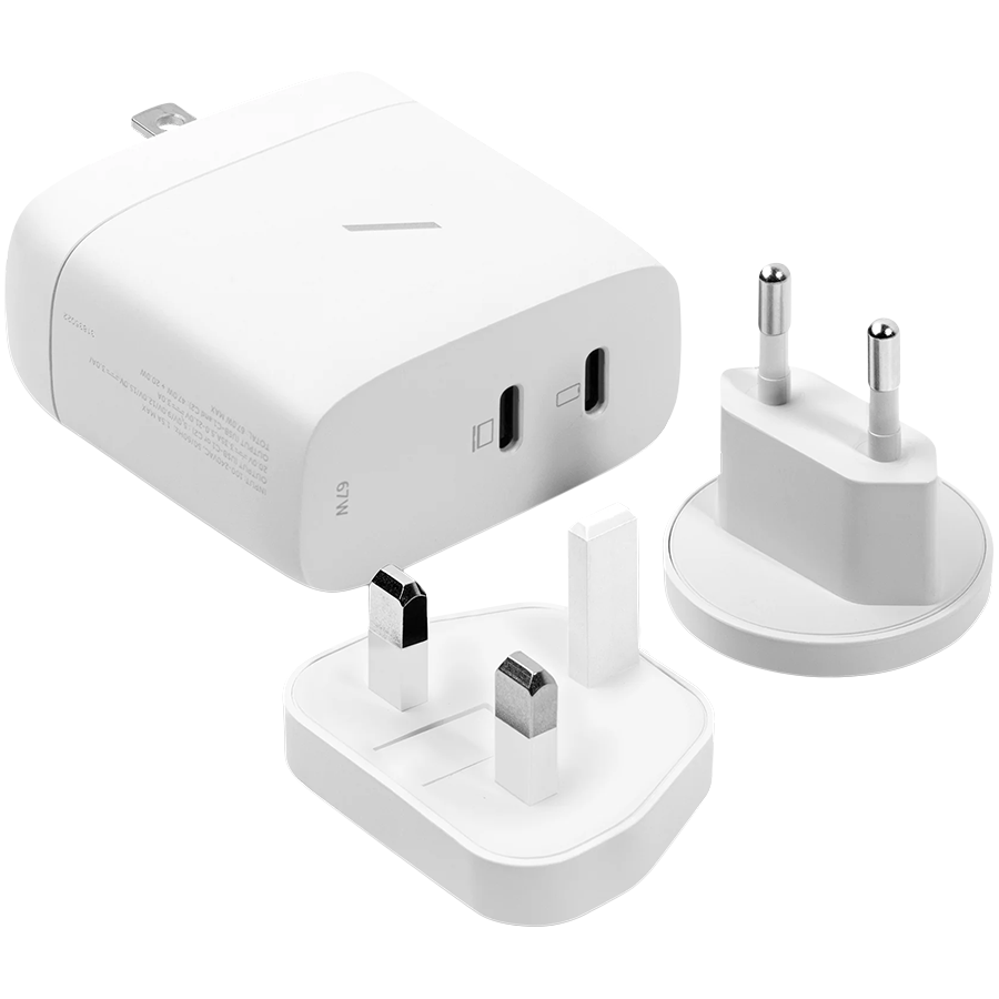 FAST-PD67-WHT-INT FAST GAN CHARGER PD 67WWHITE-INTL, СЗУ 67W,  разъёмы 2 USB-C . Цвет: белый