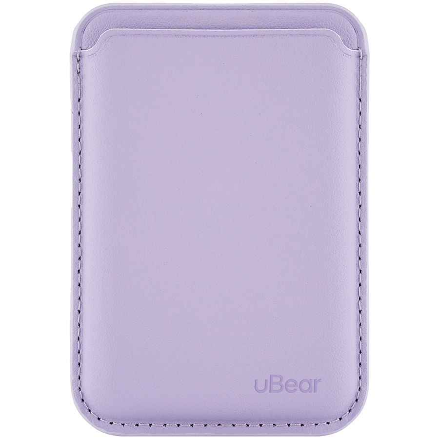 Магнитный кардхолдер uBear Leather Shell, натуральная кожа, фиолетовый