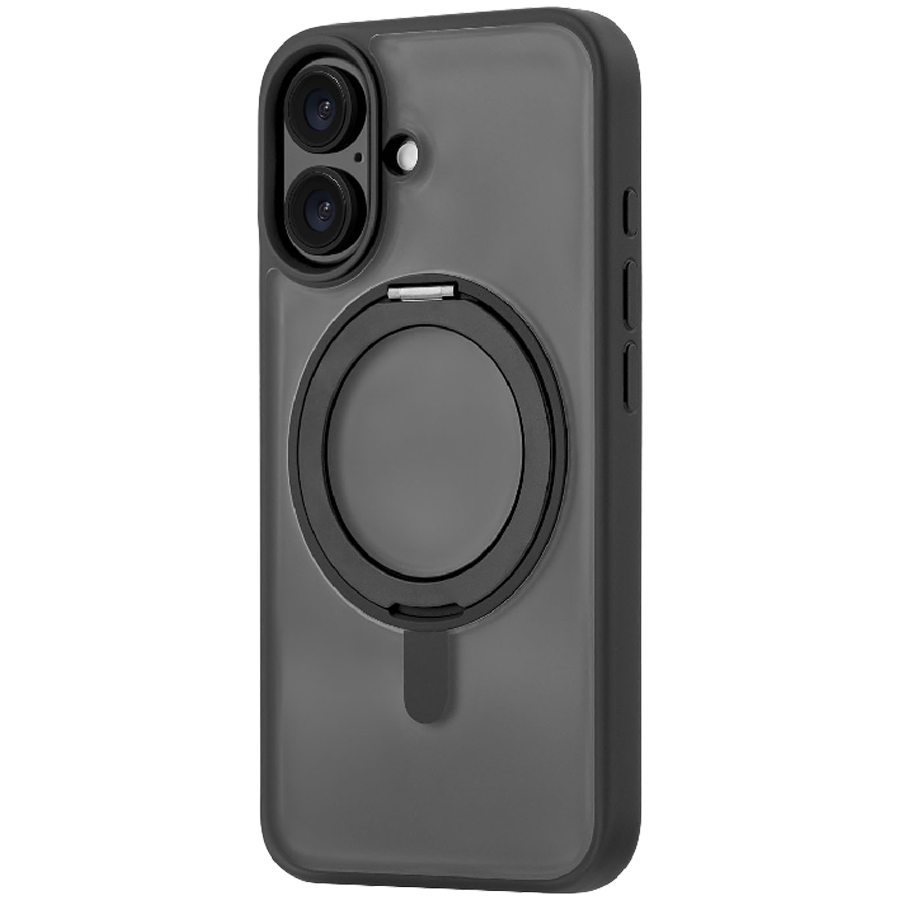 Чехол защитный uBear Сlip 360 Mag Case iPhone 16, силк-тач, черный
