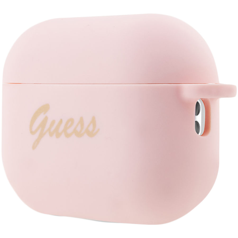 Чехол GUESS Silicone Script logo  Розовый для AirPods Pro (Gen2)