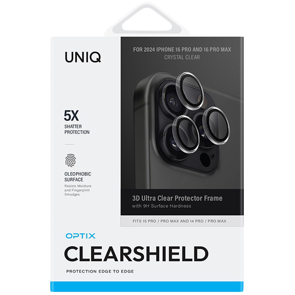Uniq стекло для iPhone 16 Pro/16 Pro Max OPTIX Camera Lens ClearShield Clear