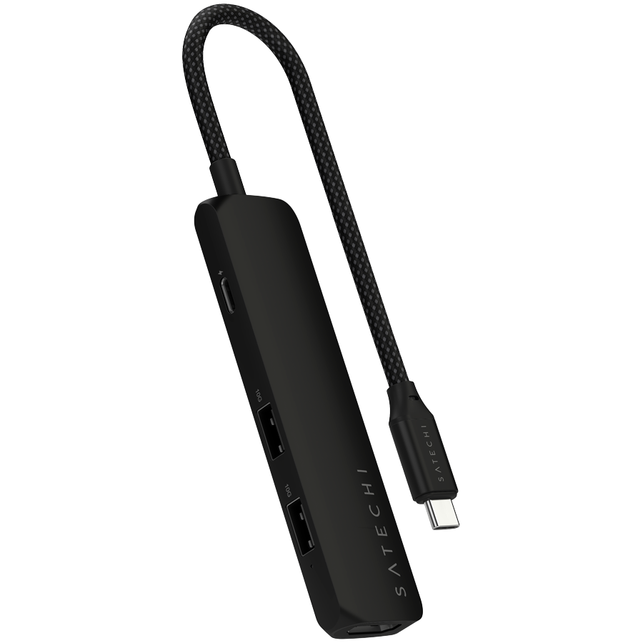 Адаптер SATECHI 4-in-1 USB-C PD&2xUSB-A 3.2 Gen2&HDMI 4K@60Hz Slim Multiport Adapte. Цвет: черный