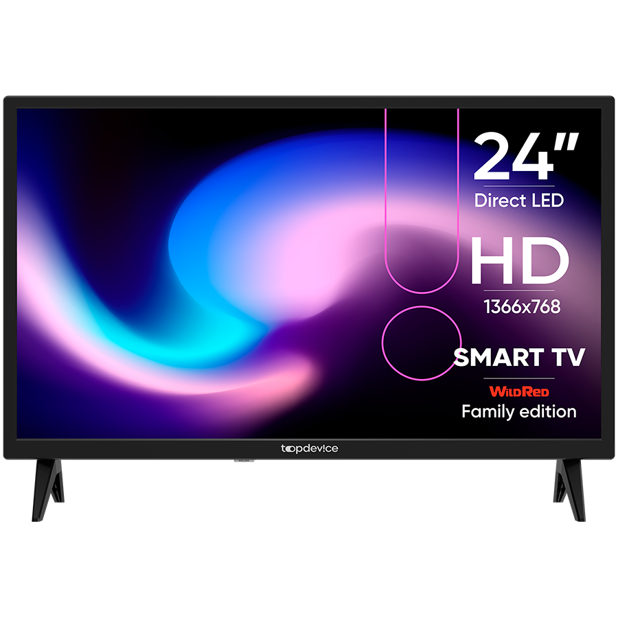 ТВ TOPDEVICE, ЖК, 24", Чёрный