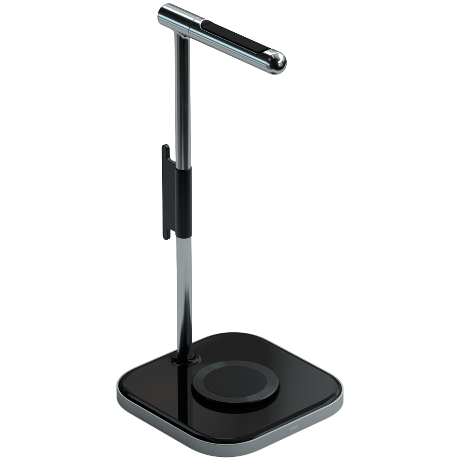 Подставка для наушников с беспроводной зарядкой Satechi 2-in-1, 7,5 Вт, Серый космос