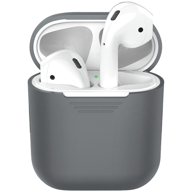 Чехол DEPPA Силиконовый  Серый для AirPods (Gen1/2)
