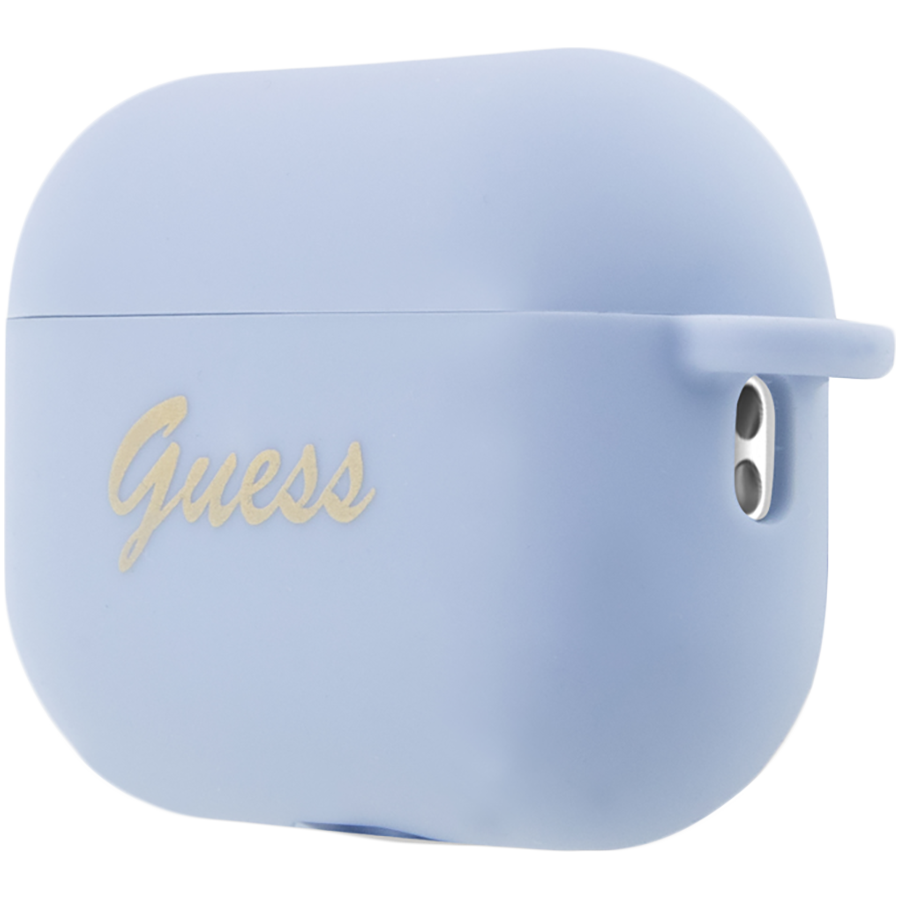 Чехол GUESS Silicone Script logo  Синий для AirPods Pro (Gen2)