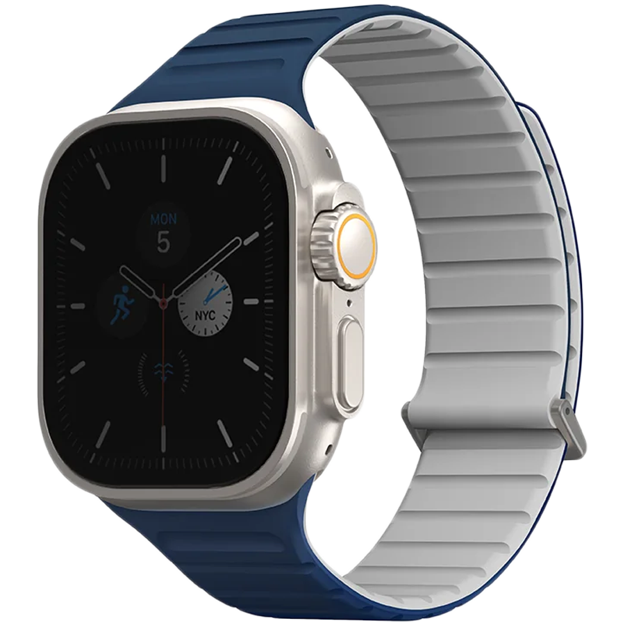 Uniq для Apple Watch 49/45/44/42 mm ремешок Revix EVO reversible Magnetic Royal Blue/Chalk