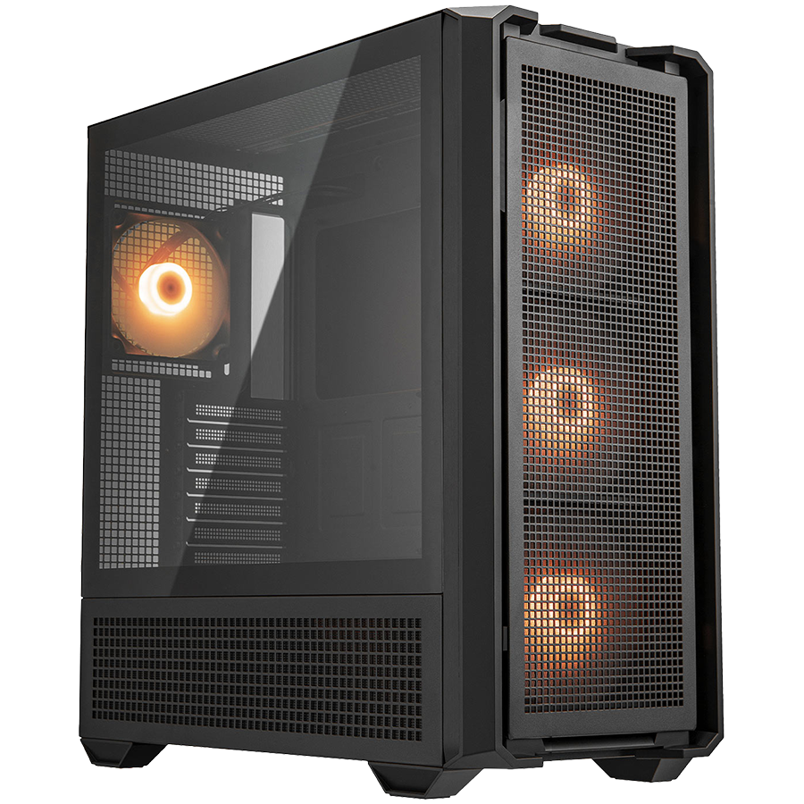 Корпус COUGAR GAMING MX600 Full Tower,  Extended ATX, 11 слотов, USB 3.2, USB 3.0, Аудио разъем, Power Button, Кнопка управления RGB, Светодиодный индикатор, PSU optional, Window, Поддержка системы жидкостного охлаждения, Вентиляторы с RGB подсветкой, Чёр