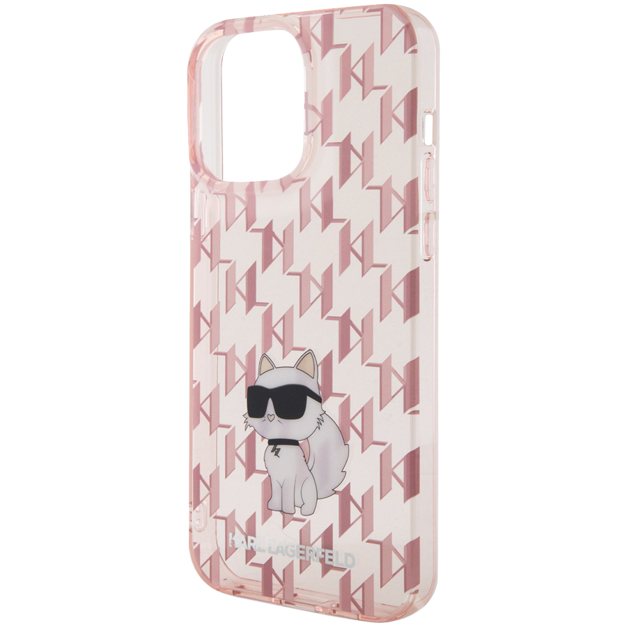 Чехол LAGERFELD Monogram NFT Choupette Hard Розовый для iPhone 15 Pro Max
