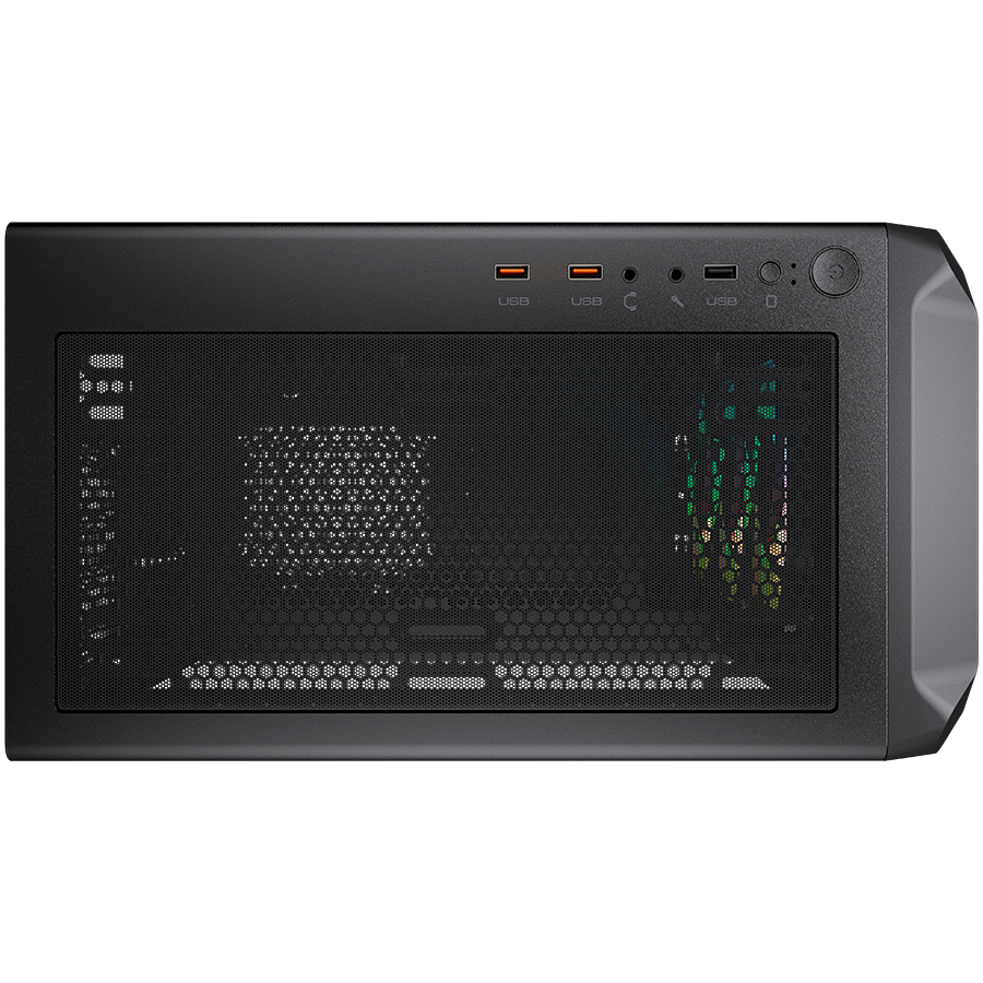 Корпус COUGAR GAMING Midi Tower,  ATX, 7 слотов, USB 3.0, USB 2.0, Аудио разъем, Защитное антивандальное закаленное стекло, Power Button, Кнопка управления RGB, Светодиодный индикатор, PSU optional, Window, Поддержка системы жидкостного охлаждения, RGB LE