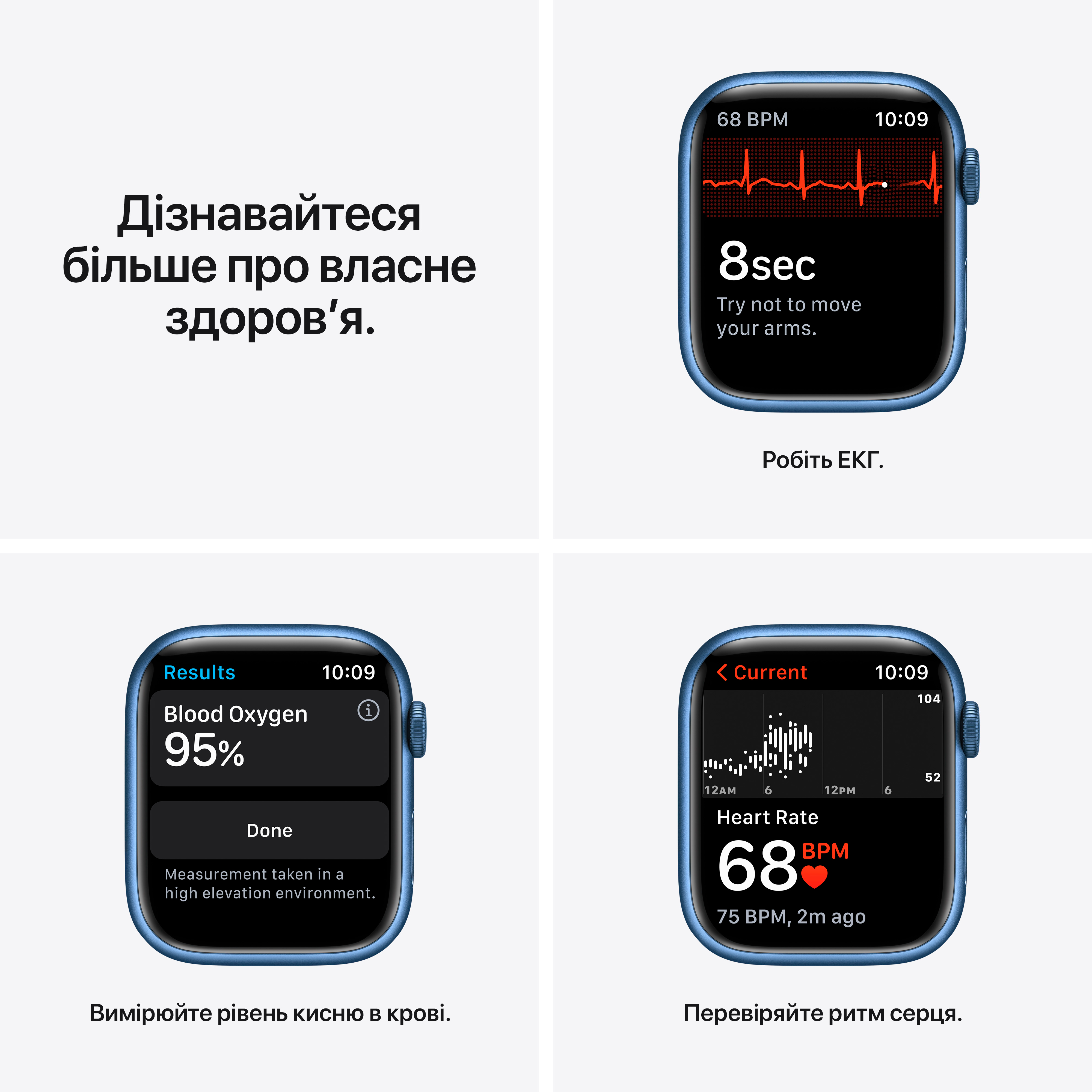 Apple Watch Series 7 GPS  Спортивный ремешок цвета «синий омут», 45мм, бу, Синий