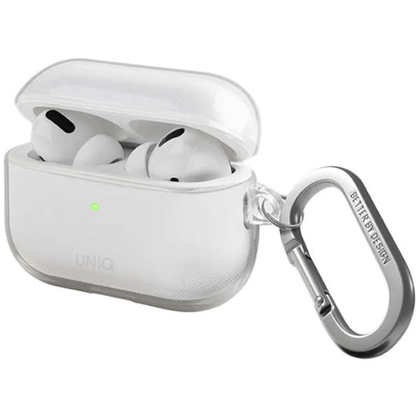 Uniq для Airpods Pro 2 чехол Glase TPU case with carabin Clear