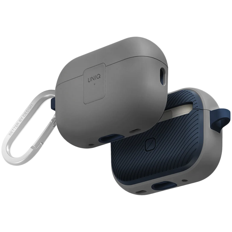 Uniq для Airpods Pro 2 чехол CLYDE Lock case Chalk Grey/Marine Blue