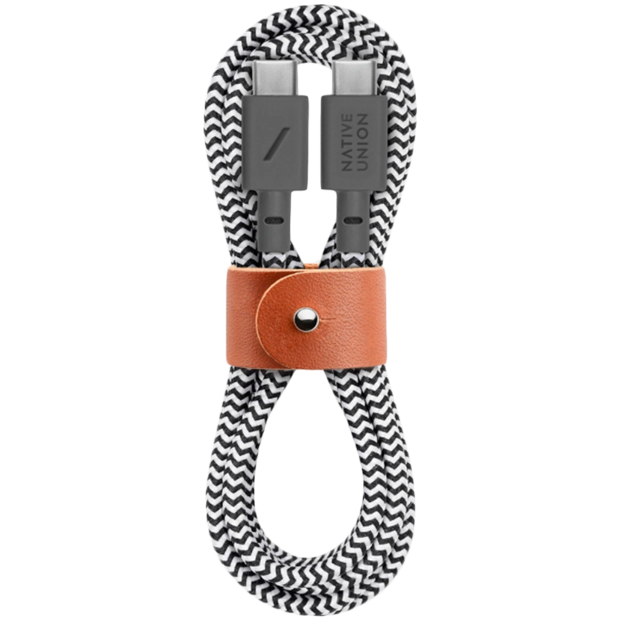 BELT CABLE TYPE-C, кабель зарядный USB-C/USB-C, 240W , длина 1,2 м.,цвет: зебра