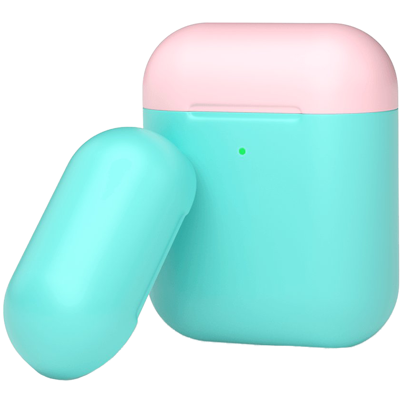 Чехол DEPPA Two-color Силиконовый  Mint/Pink для AirPods (Gen1/2)