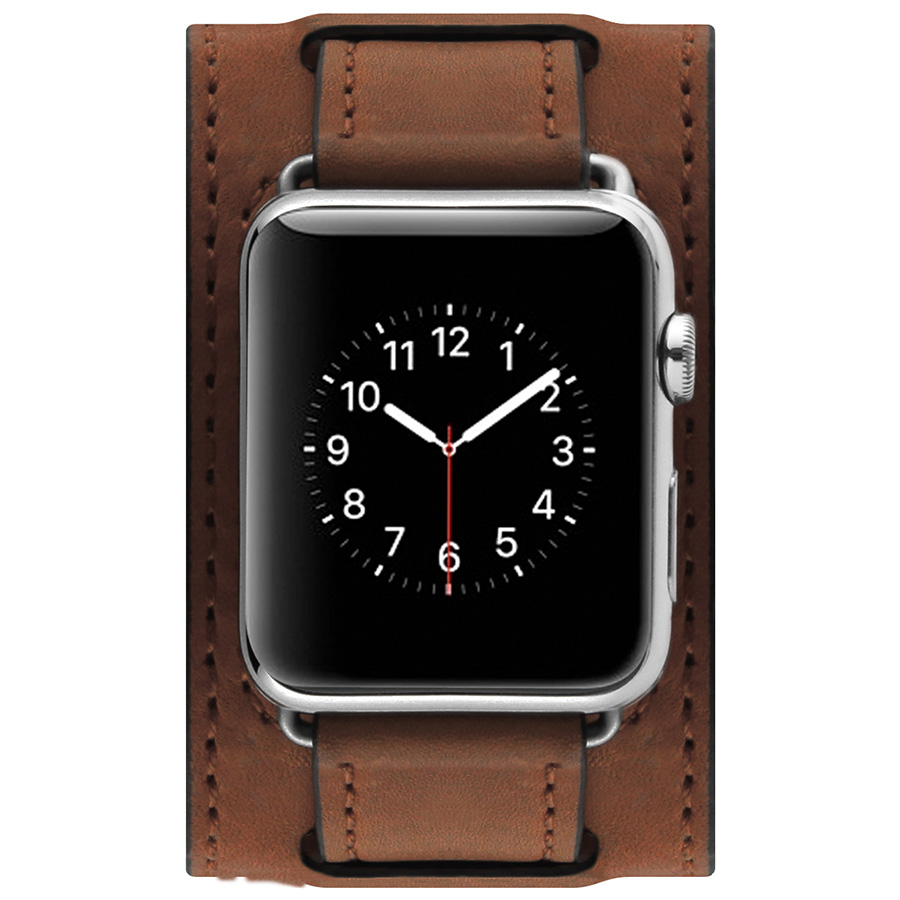 Ремешок COZISTYLE Wide Leather BandШирокий кожаный ремешок Тёмно-коричневый42/44/45 mm